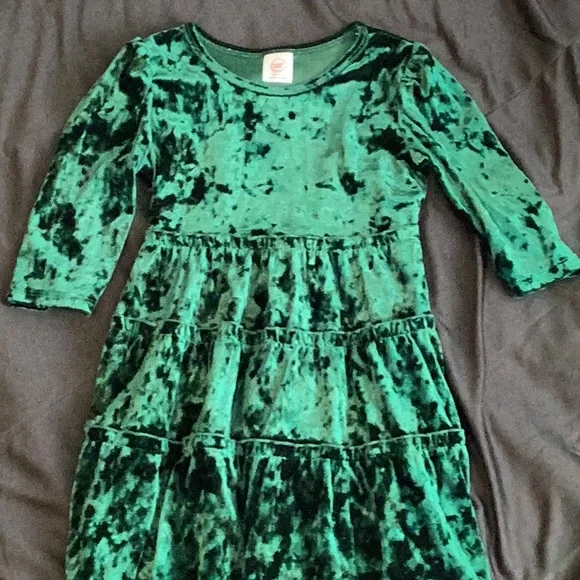 green emerald velvet dress Girls' Cotton Spring Twirl Dress